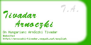 tivadar arnoczki business card